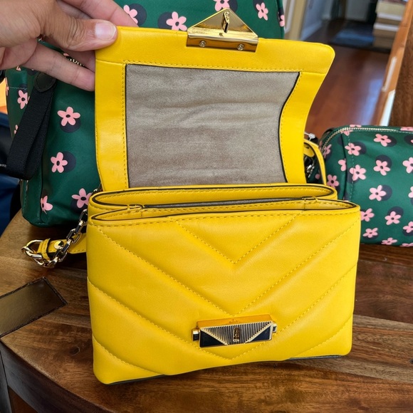 Michael Kors Sunflower Cece Chain Quilted Leather Crossbody Bag Purse - Picture 7 of 15